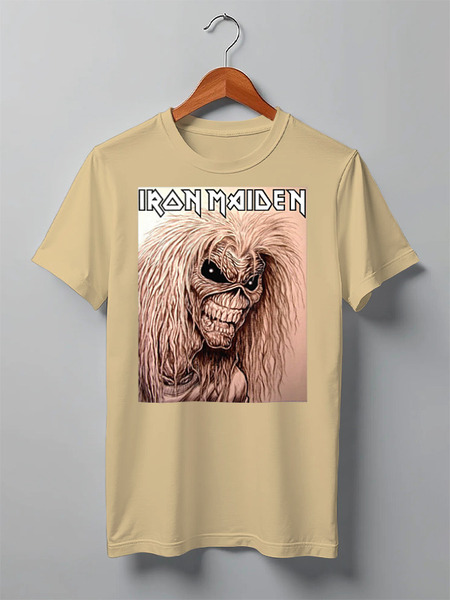 Заказать мужскую футболку в Москве. Футболка классическая Iron Maiden Band от Leichenwagen - готовые дизайны и нанесение принтов.