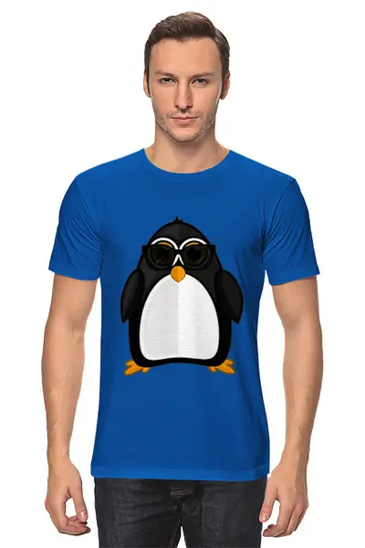 Заказать мужскую футболку в Москве. Футболка классическая Пингвин от nadegda - готовые дизайны и нанесение принтов.