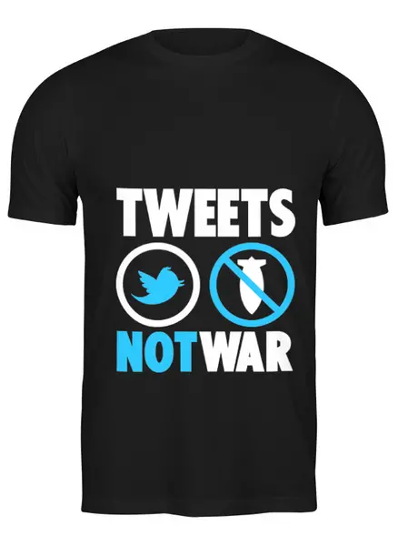 Заказать мужскую футболку в Москве. Футболка классическая Tweets Not War от Printio - готовые дизайны и нанесение принтов.