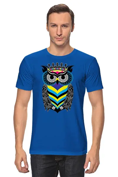 Заказать мужскую футболку в Москве. Футболка классическая Сова Арт от printik - готовые дизайны и нанесение принтов.