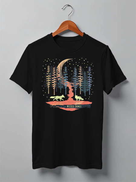 Заказать мужскую футболку в Москве. Футболка классическая Fox Here от oneredfoxstore@gmail.com - готовые дизайны и нанесение принтов.