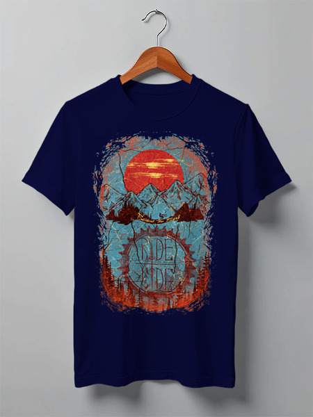 Заказать мужскую футболку в Москве. Футболка классическая Mountain Bike от oneredfoxstore@gmail.com - готовые дизайны и нанесение принтов.