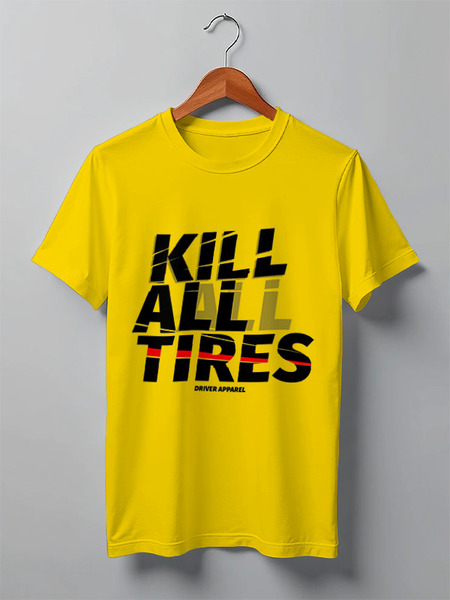 Заказать мужскую футболку в Москве. Футболка классическая Kill All Tires - Drift Car от s.podosenov@mail.ru - готовые дизайны и нанесение принтов.
