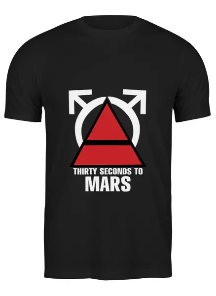 Заказать мужскую футболку в Москве. Футболка классическая Thirty Seconds to Mars от cherdantcev - готовые дизайны и нанесение принтов.