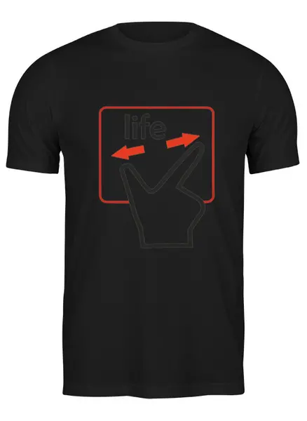 Заказать мужскую футболку в Москве. Футболка классическая Touchpad of your life от Eve  - готовые дизайны и нанесение принтов.