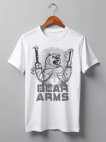 Заказать мужскую футболку в Москве. Футболка классическая Bear Arms от Leichenwagen - готовые дизайны и нанесение принтов.