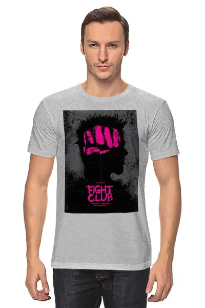 Заказать мужскую футболку в Москве. Футболка классическая Fight Club / Бойцовский Клуб от KinoArt - готовые дизайны и нанесение принтов.