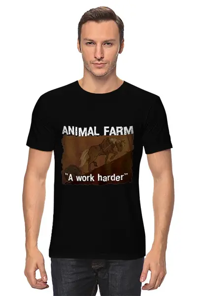 Заказать мужскую футболку в Москве. Футболка классическая animal farm от торгаш - готовые дизайны и нанесение принтов.