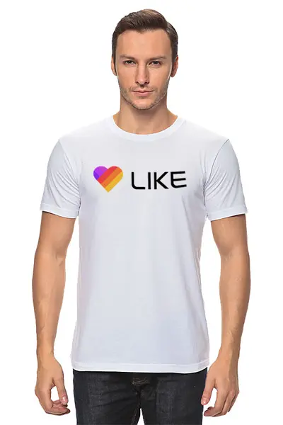 Заказать мужскую футболку в Москве. Футболка классическая Like  от DESIGNER   - готовые дизайны и нанесение принтов.