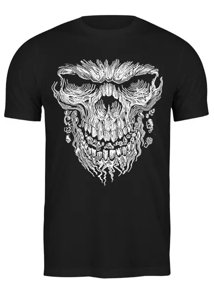 Заказать мужскую футболку в Москве. Футболка классическая Skull Art от Leichenwagen - готовые дизайны и нанесение принтов.