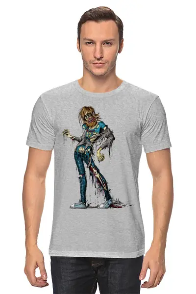 Заказать мужскую футболку в Москве. Футболка классическая Зомби от printik - готовые дизайны и нанесение принтов.