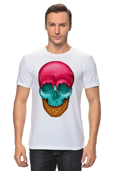 Заказать мужскую футболку в Москве. Футболка классическая Skullice от balden - готовые дизайны и нанесение принтов.