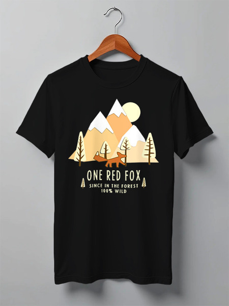 Заказать мужскую футболку в Москве. Футболка классическая Fox Here от oneredfoxstore@gmail.com - готовые дизайны и нанесение принтов.