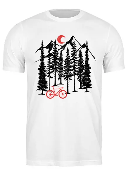 Заказать мужскую футболку в Москве. Футболка классическая Moon and Bike от oneredfoxstore@gmail.com - готовые дизайны и нанесение принтов.