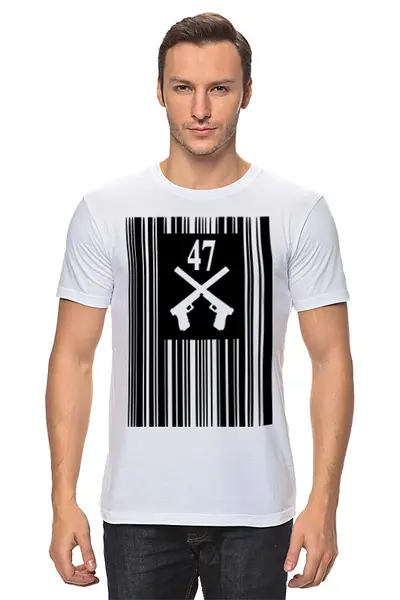 Заказать мужскую футболку в Москве. Футболка классическая Hitman от Алексс Неро - готовые дизайны и нанесение принтов.