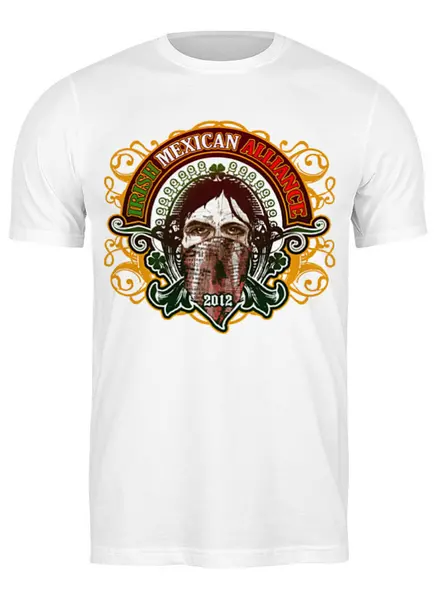 Заказать мужскую футболку в Москве. Футболка классическая Irish Mexican Alliance от Leichenwagen - готовые дизайны и нанесение принтов.