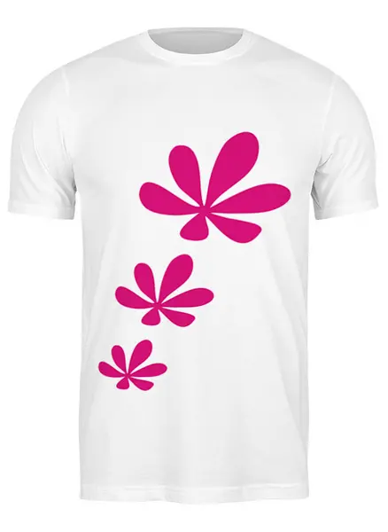 Заказать мужскую футболку в Москве. Футболка классическая розовые цветы от nikol - готовые дизайны и нанесение принтов.