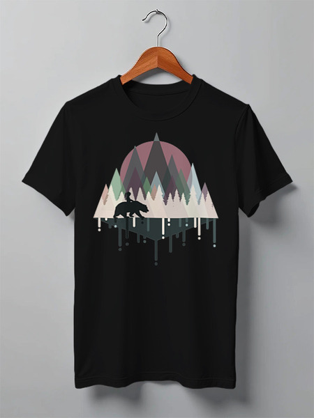 Заказать мужскую футболку в Москве. Футболка классическая Bear Here от oneredfoxstore@gmail.com - готовые дизайны и нанесение принтов.
