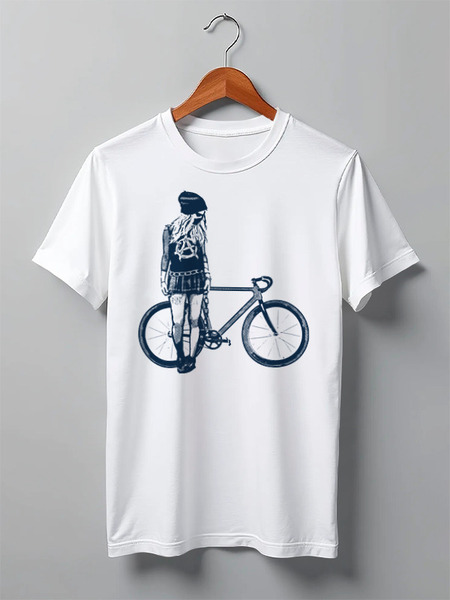 Заказать мужскую футболку в Москве. Футболка классическая Bike Punk от oneredfoxstore@gmail.com - готовые дизайны и нанесение принтов.