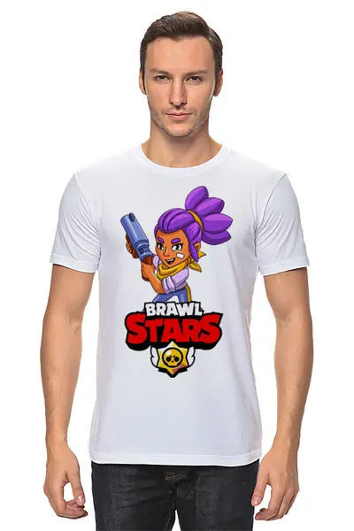 Заказать мужскую футболку в Москве. Футболка классическая BRAWL STARS SHELLY  от geekbox - готовые дизайны и нанесение принтов.