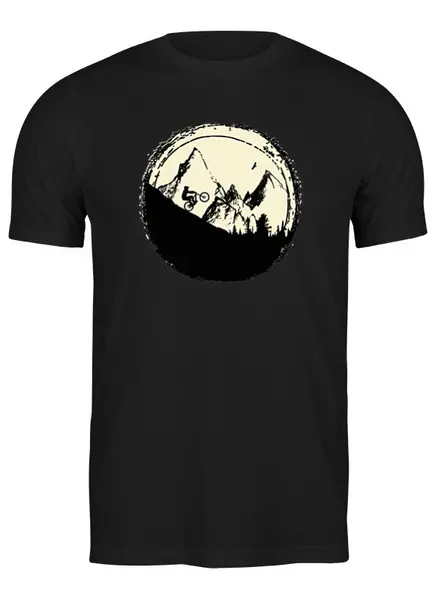 Заказать мужскую футболку в Москве. Футболка классическая Mountain Bike от oneredfoxstore@gmail.com - готовые дизайны и нанесение принтов.