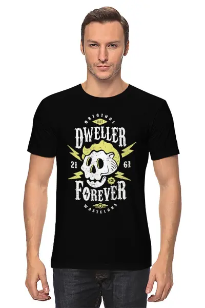 Заказать мужскую футболку в Москве. Футболка классическая Dweller Forever от AJIUK - готовые дизайны и нанесение принтов.