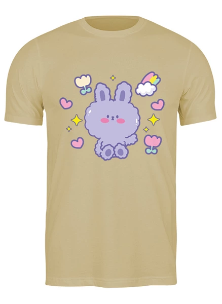 Заказать мужскую футболку в Москве. Футболка классическая Счастливый кролик от skynatural - готовые дизайны и нанесение принтов.