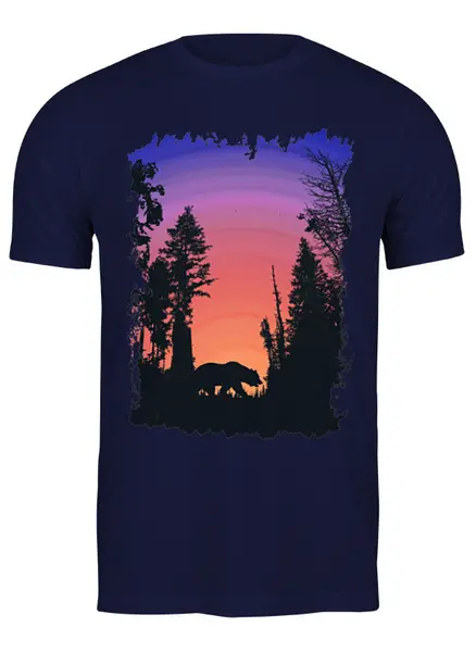 Заказать мужскую футболку в Москве. Футболка классическая Dark Forest от oneredfoxstore@gmail.com - готовые дизайны и нанесение принтов.