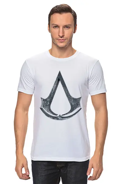 Заказать мужскую футболку в Москве. Футболка классическая Assassin’s Creed от GeekFox  - готовые дизайны и нанесение принтов.