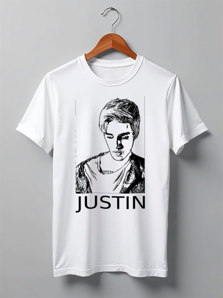 Заказать мужскую футболку в Москве. Футболка классическая Justin Bieber  от cherdantcev - готовые дизайны и нанесение принтов.