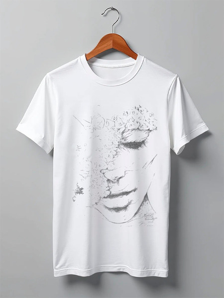Заказать мужскую футболку в Москве. Футболка классическая Face girl от mr_art - готовые дизайны и нанесение принтов.
