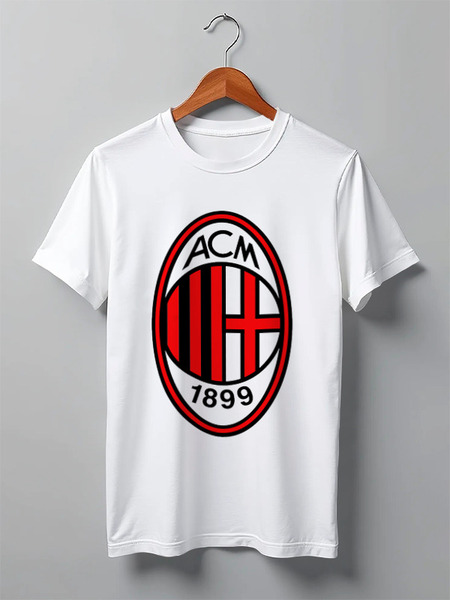 Заказать мужскую футболку в Москве. Футболка классическая AC Milan от YellowCloverShop - готовые дизайны и нанесение принтов.