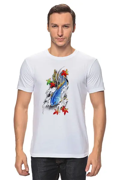Заказать мужскую футболку в Москве. Футболка классическая Китайский карп 2 от Виктор Гришин - готовые дизайны и нанесение принтов.