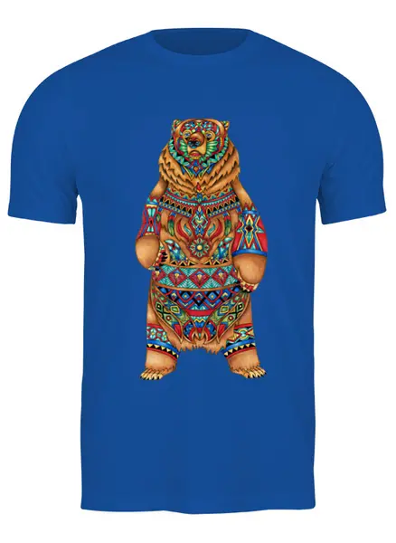Заказать мужскую футболку в Москве. Футболка классическая Медведь от nadegda - готовые дизайны и нанесение принтов.