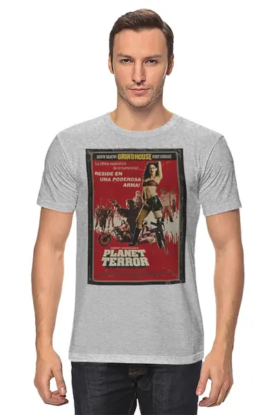 Заказать мужскую футболку в Москве. Футболка классическая Planet Terror от KinoArt - готовые дизайны и нанесение принтов.