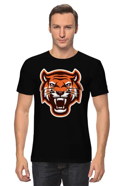 Заказать мужскую футболку в Москве. Футболка классическая Tiger от Polilog - готовые дизайны и нанесение принтов.