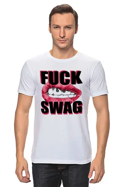 Заказать мужскую футболку в Москве. Футболка классическая SWAG. от vita22 - готовые дизайны и нанесение принтов.