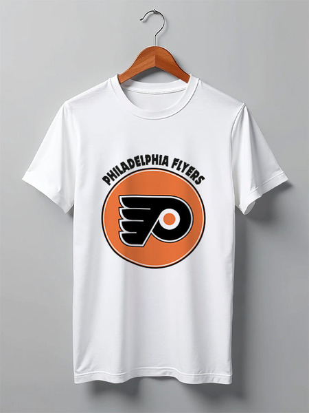 Заказать мужскую футболку в Москве. Футболка классическая Philadelphia Flyers  от kspsshop - готовые дизайны и нанесение принтов.
