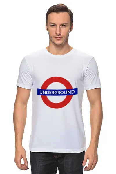Заказать мужскую футболку в Москве. Футболка классическая Underground от shoggot - готовые дизайны и нанесение принтов.