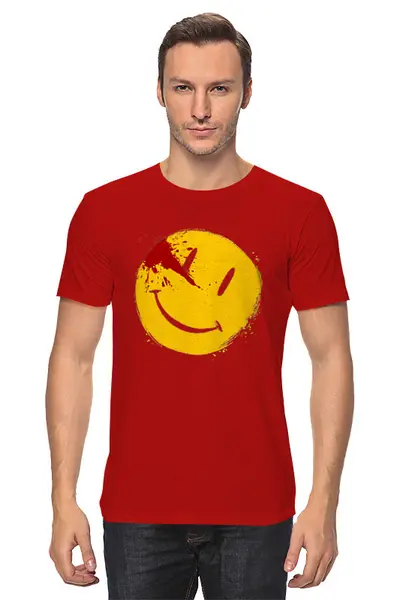 Заказать мужскую футболку в Москве. Футболка классическая Смайлик от T-shirt print  - готовые дизайны и нанесение принтов.