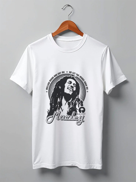 Заказать мужскую футболку в Москве. Футболка классическая Bob Marley от Fedor - готовые дизайны и нанесение принтов.