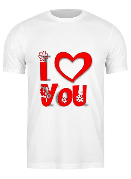 Заказать мужскую футболку в Москве. Футболка классическая I love you от THE_NISE  - готовые дизайны и нанесение принтов.