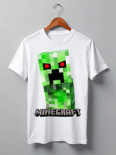 Заказать мужскую футболку в Москве. Футболка классическая MINECRAFT CREEPER от weeert - готовые дизайны и нанесение принтов.