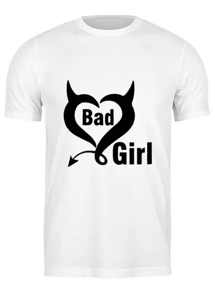 Заказать мужскую футболку в Москве. Футболка классическая Bad girl (Плохая девченка) от Easy-store - готовые дизайны и нанесение принтов.