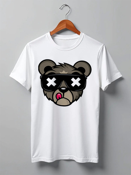 Заказать мужскую футболку в Москве. Футболка классическая Crew Five Cali Bear от Илья Щеблецов - готовые дизайны и нанесение принтов.