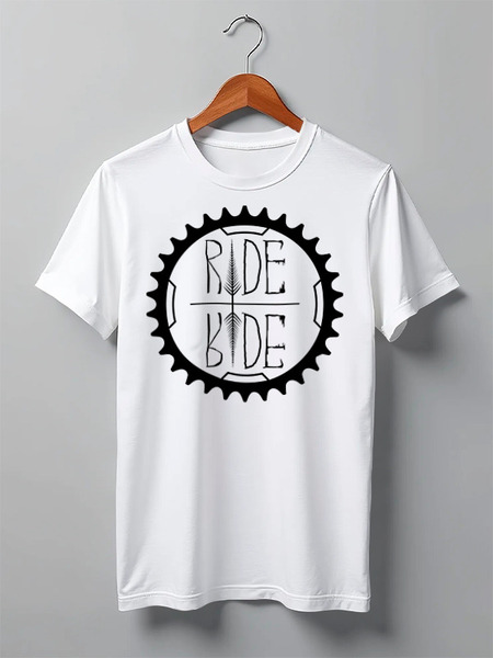 Заказать мужскую футболку в Москве. Футболка классическая Mountain Bike от oneredfoxstore@gmail.com - готовые дизайны и нанесение принтов.