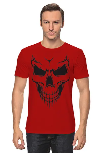Заказать мужскую футболку в Москве. Футболка классическая Череп от BAD OWL - готовые дизайны и нанесение принтов.