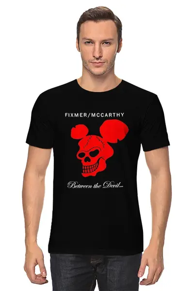 Заказать мужскую футболку в Москве. Футболка классическая Fixmer/McCarthy. Between The Devil... от OEX design - готовые дизайны и нанесение принтов.