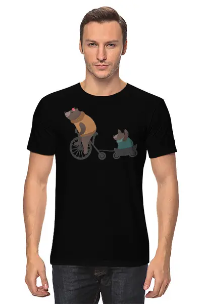 Заказать мужскую футболку в Москве. Футболка классическая Bear Here от oneredfoxstore@gmail.com - готовые дизайны и нанесение принтов.