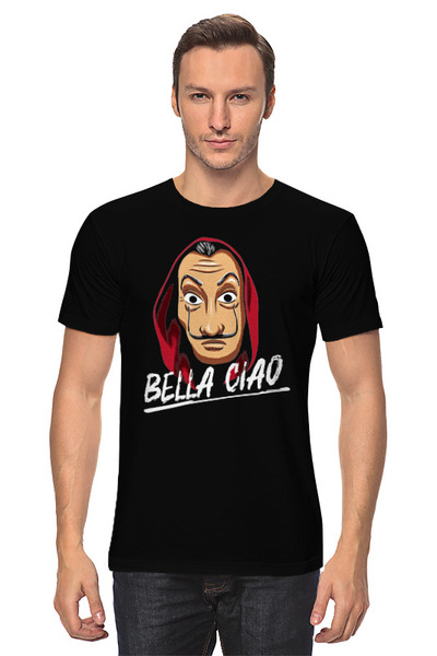 Заказать мужскую футболку в Москве. Футболка классическая Bella Ciao от skynatural - готовые дизайны и нанесение принтов.